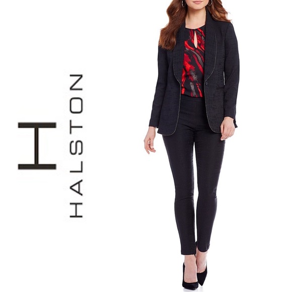H HALSTON  Shawl Collar Blazer Black NWT - Picture 2 of 5